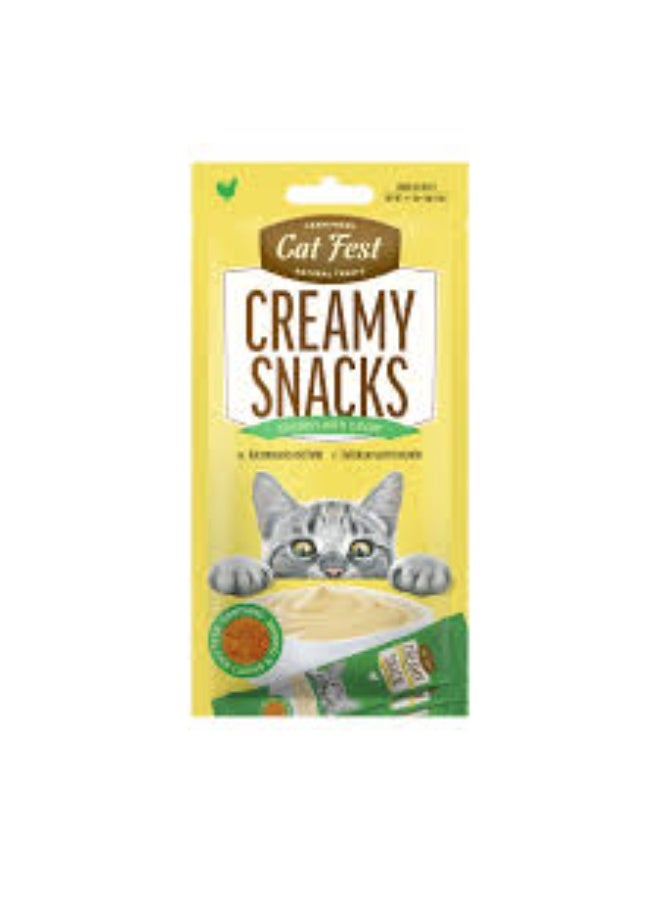 Cat Fest Creamy Snacks Chicken with Caviar 4x10g Soft Cat Treats for Kittens & Adult Cats From Varmacy - Image 1